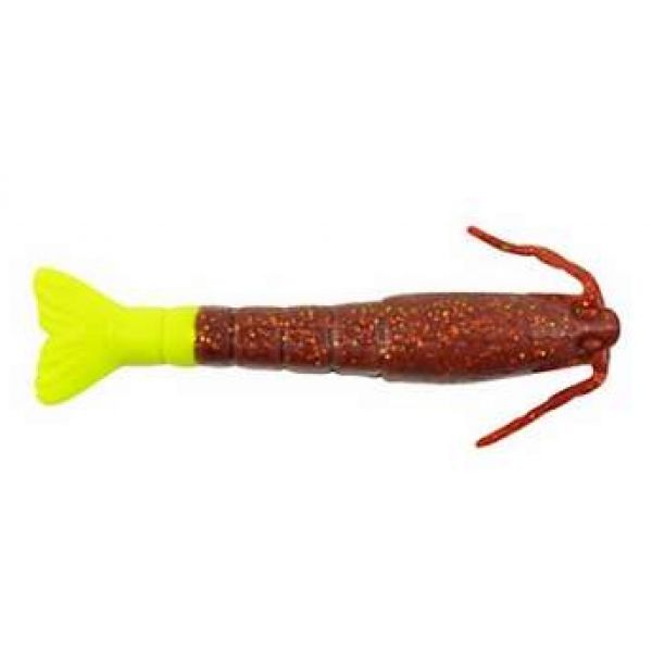 Berkley Gulp! Saltwater Shrimp - 3in - Root Beer Gold/Chartreuse