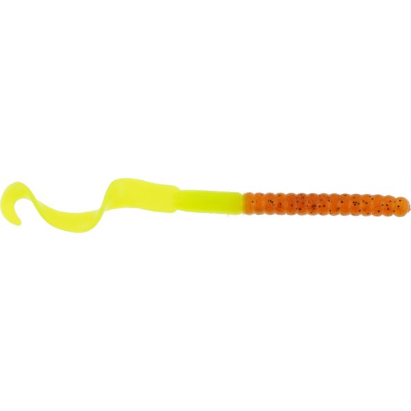 Berkley PBBPW7 Powerbait Power Worm Soft Bait - 7in Pumpkin Chartreuse