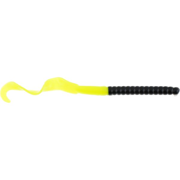 Berkley PBBPW7 Powerbait Power Worm Soft Bait - 7in Black/Chartreuse