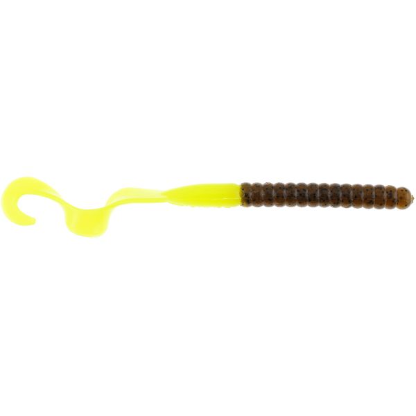 Berkley Powerbait Power Worm - 8-1/2in - Green Pumpkin/Chartreuse