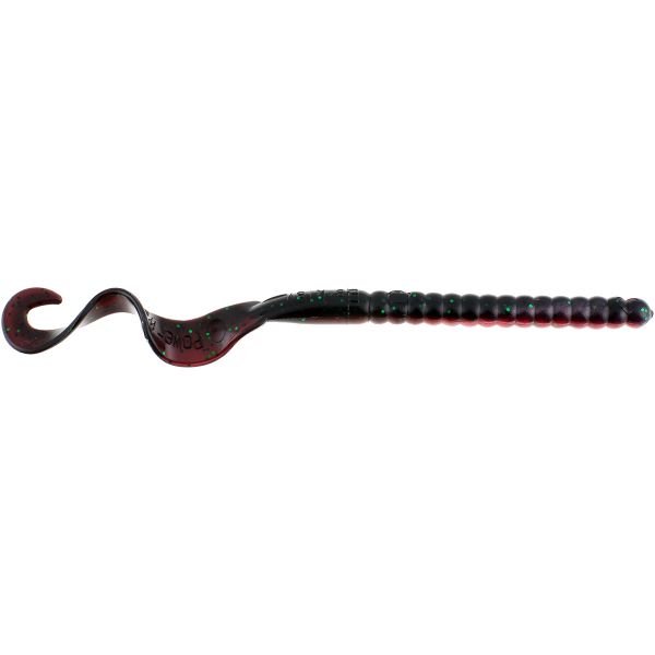 Berkley Powerbait Power Worm - 8-1/2in - Red Shad Green Glitter