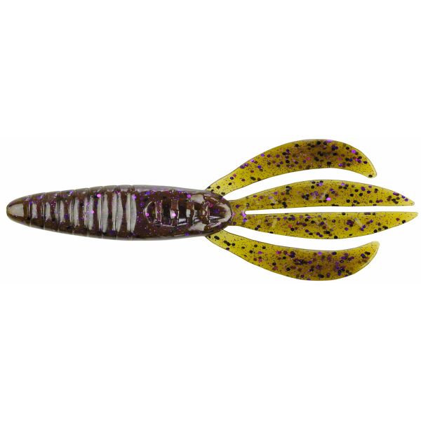 Berkley Powerbait Pit Boss - 5in - Green Pumpkin Green and Purple