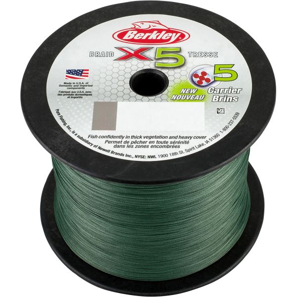 Berkley X5 Braided Line - Low-Vis Green - 15lb - 2188yds