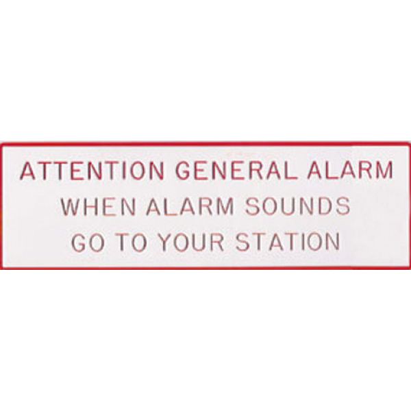 Bernard General Alarm Plaque