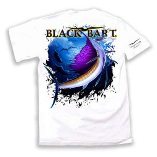 Black Bart Sailfish Short Sleeve T-Shirts White - Small