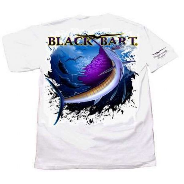 Black Bart Sailfish Short Sleeve T-Shirts White