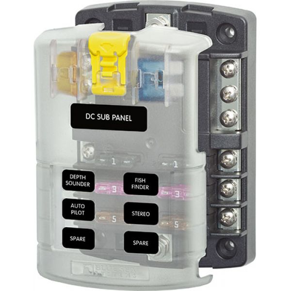 Blue Sea 5025 ST Blade Fuse Block - 6 Circuits