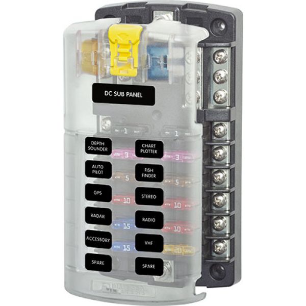 Blue Sea 5026 ST Blade Fuse Block - 12 Circuits