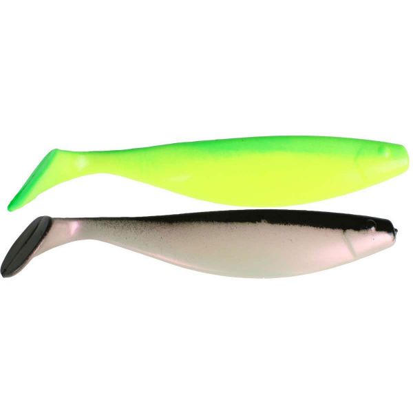 Blue Water Candy 9 in. Shad - 2-Tone Colors - 2 Pack Pearl & Black