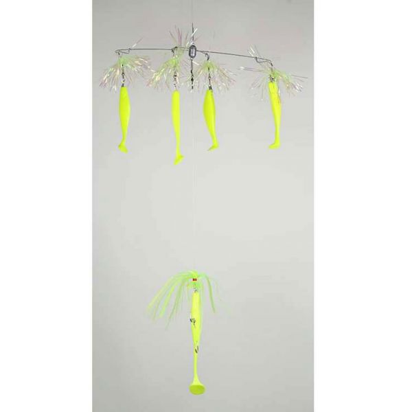 Blue Water Candy Striperbella with 9in Chaser Chartreuse