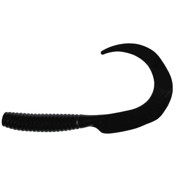 Blue Water Candy Swirl Tail Grub - Black