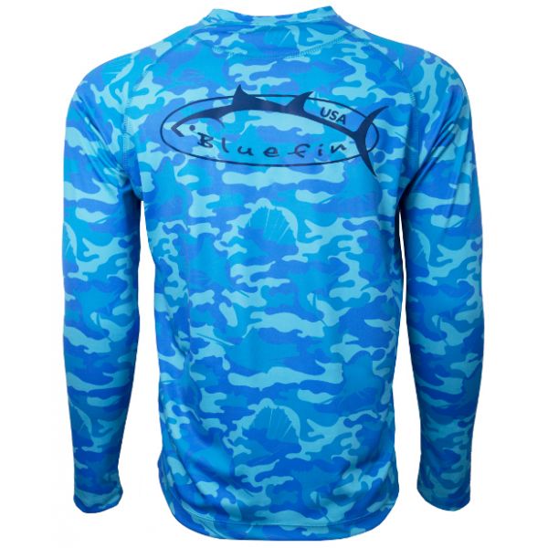 Bluefin USA Camo Logo Performance Long Sleeve Tees