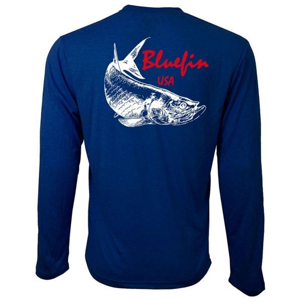 Bluefin USA Graphic BF Tech LS Shirt - Tarpon - Size X-Small