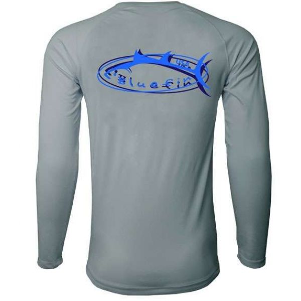 Bluefin USA Long Sleeve Logo Rash Guard Grey - Size Large