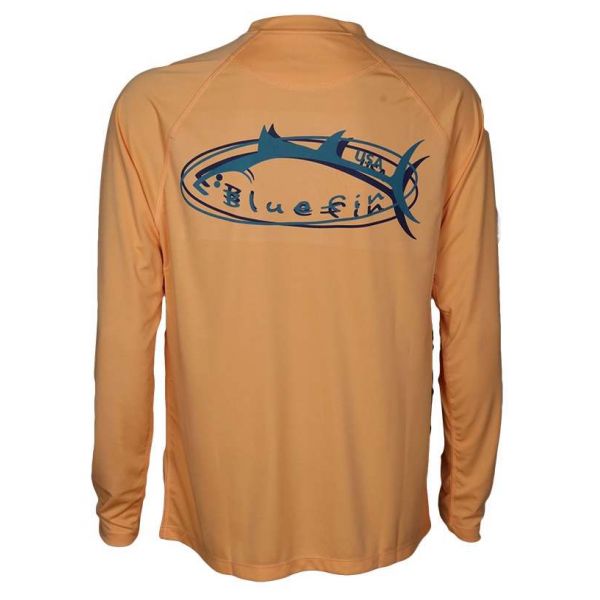 Bluefin USA Long Sleeve Logo Rash Guard Melon - Size X-Small