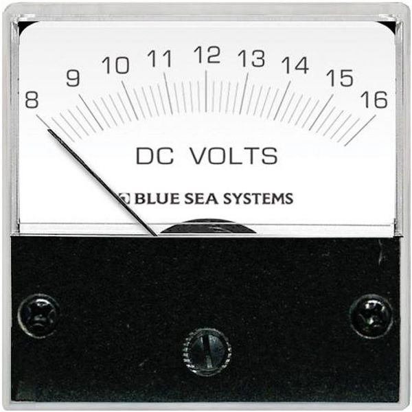 Blue Sea 8028 DC Analog Micro Voltmeter - 2 in. Face, 8-16 Volts DC