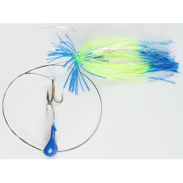 Bluewater Candy 34557 Dead Bait Rig w/ Skirt - Blue/Chartreuse