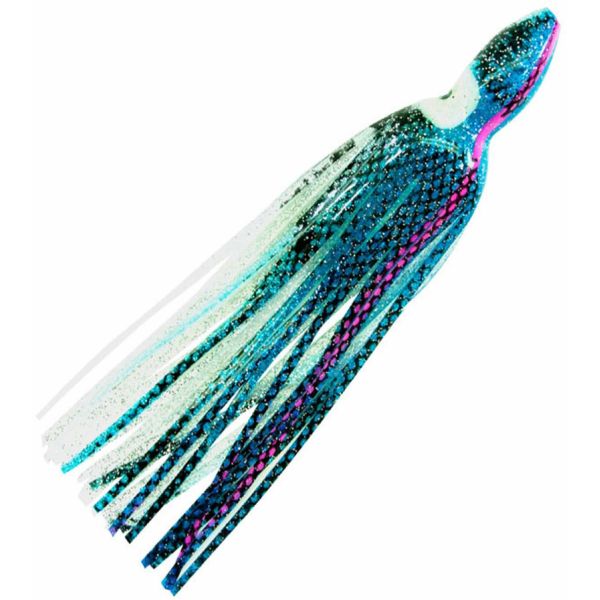 Boone Big Game/Squid Skirts 4.25in 5pk Blue/Pink Stripe, Silver Belly