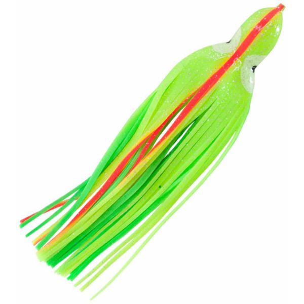 Boone Big Game/Squid Skirts 4.25in 5pk Chart/Orange, Green Belly