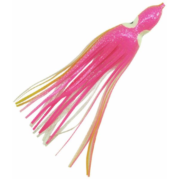 Boone Big Game/Squid Skirts 4.25in 5pk Pink/Yellow Stripe, Pearl Belly