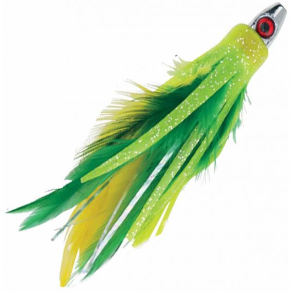 Boone Feather Trolling Jig 1/4oz 4in 2pk Green/Yellow