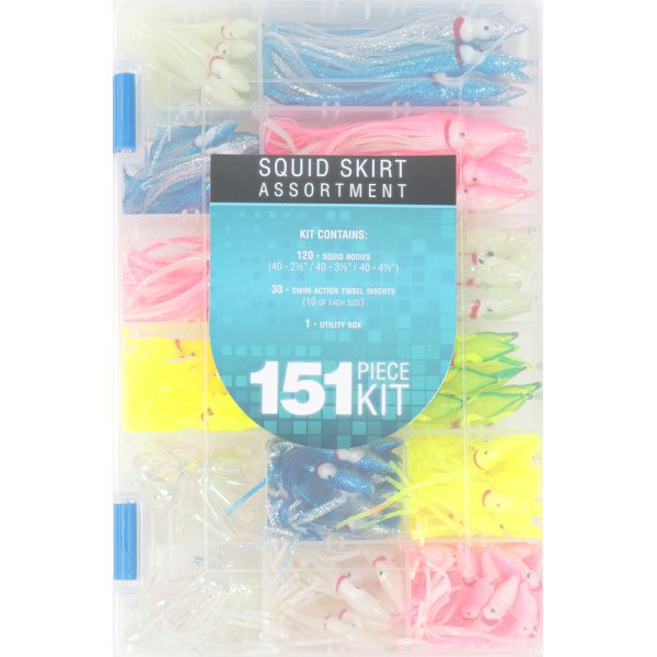 Boone Fluke Squid Skirt Assortment Kit - 151 pc.