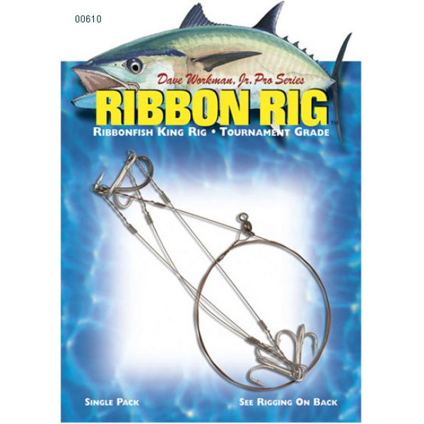 Boone Ribbon Rig 1pk 00610 - 2/0 Single Hook, 3 #4 Treble Hooks