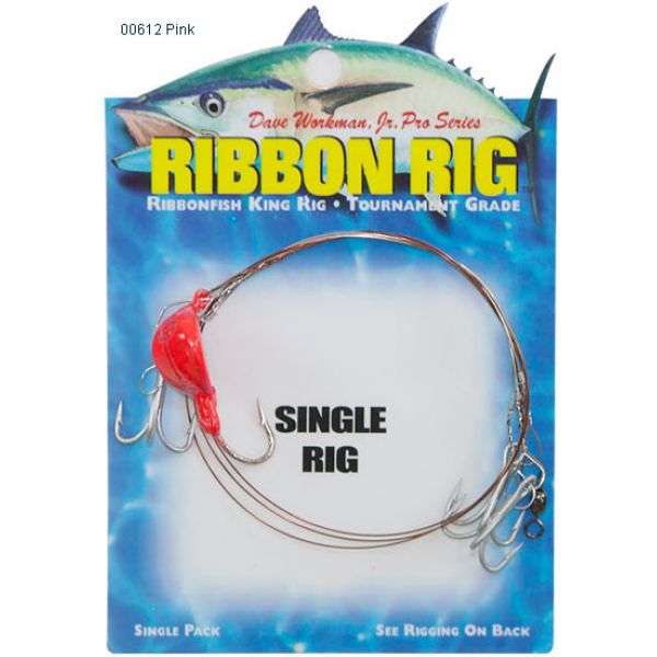 Boone Ribbon Rig 1pk 00612 - 3/0 Single Hook, 3 #4 Treble Hooks