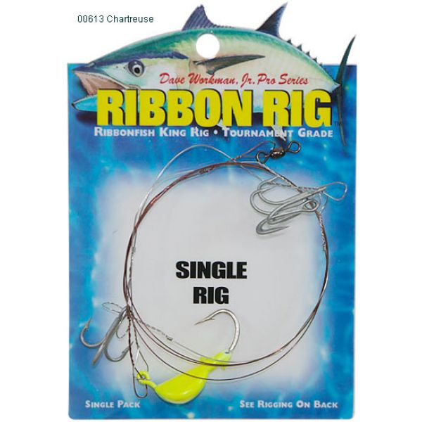 Boone Ribbon Rig 1pk 00613 - 3/0 Single Hook, 3 #4 Treble Hooks