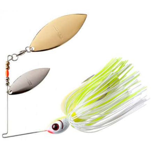 Booyah Willow Double Blade Spinbait 1/2oz Chart Pearl/White Chart