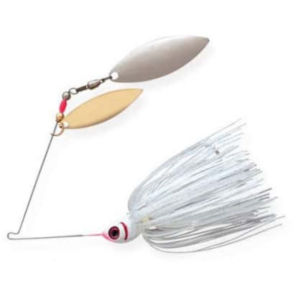 Booyah Willow Double Blade Spinbait 1/2oz Pearl/Satin Silver Gloim