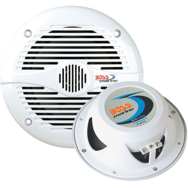 Boss Audio MR50 5.25in Round White Marine Speakers (Pair)