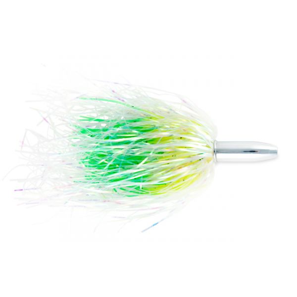 C&H Billy Baits Mini Turbo Slammer Lure - Pearl/Chartreuse/Green Firetip