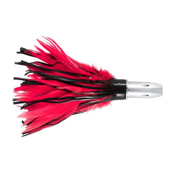 C&H Billy Baits Smoke Rattle Troll Feather Lure - Black/Red