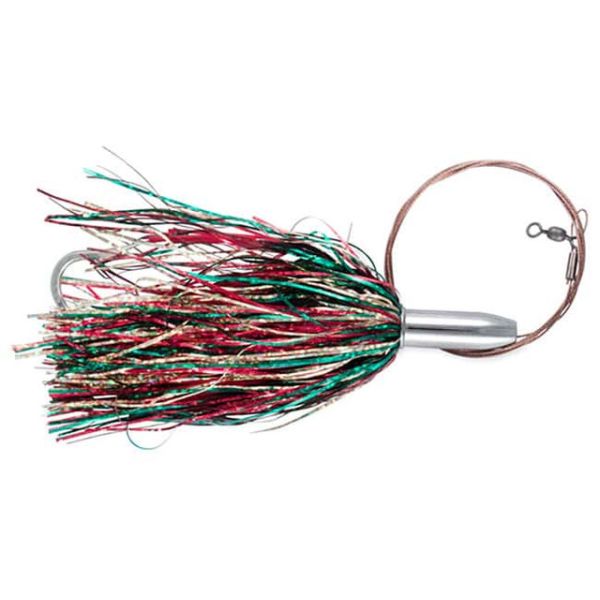 C&H Mini Turbo Slammer Lure - 5-1/2'' w/ Cable Bait Rig Green/Gold/Red