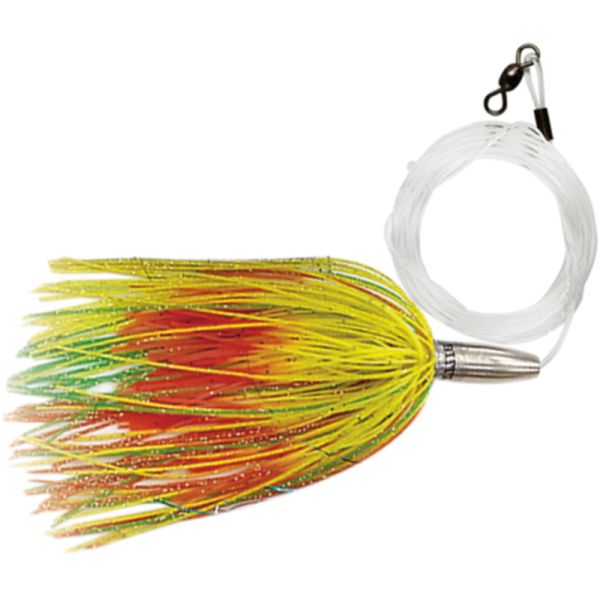 C&H Mini Turbo Slammer Lure - 5-1/2'' w/ Mono Rig Green/Orange/Yellow