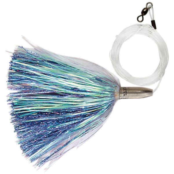 C&H Mini Turbo Slammer Lure - 5-1/2'' w/ Mono Rig Pearl/Blue Shimmer