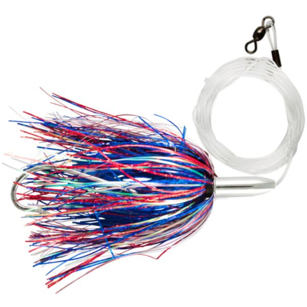 C&H Mini Turbo Slammer Lure - 5-1/2'' w/ Mono Rig Red/Silver/Blue