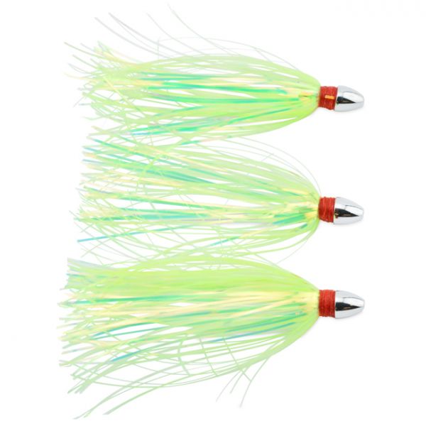 C&H Pearl Baby Lure - 1/8oz - Chartreuse Tinsel - 3 Pack