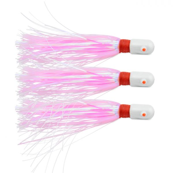 C&H Pearl Baby Lure - 3/4oz - Pink/Pearl Tinsel - 3 Pack