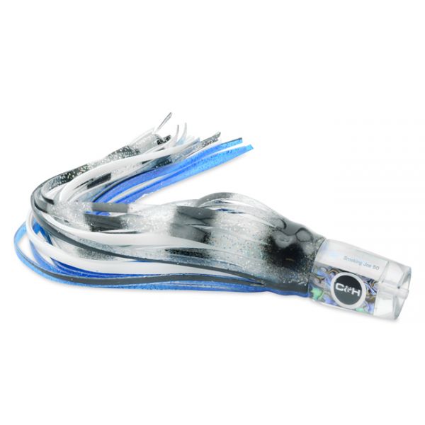 C&H Smoking Joe Big Game Lure - 12in - Blue Foil/Black Stripe