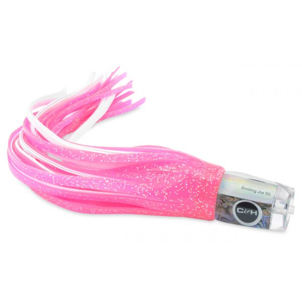 C&H Smoking Joe Big Game Lure - 12in - Hot Pink Fleck/White