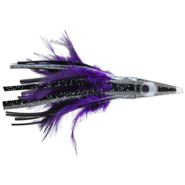 C&H Tuna Tango Feather Lure - 5.25in - Black Foil/Purple