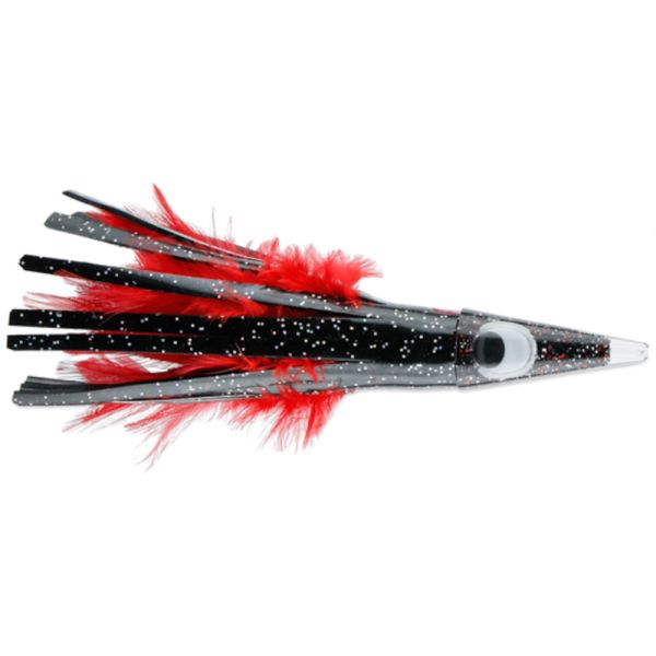 C&H Tuna Tango Feather Lure - 5.25in - Black Foil/Red