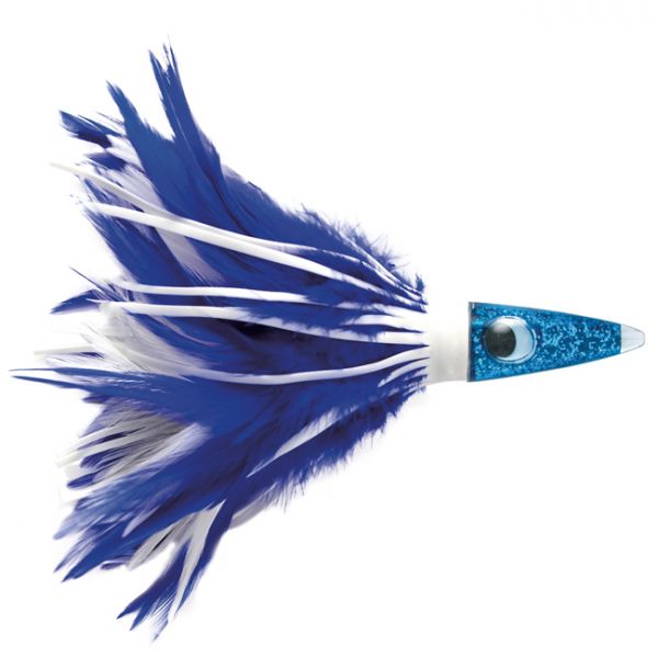 C&H Tuna Tango XL Feather Lure - 6.5in - White/Blue