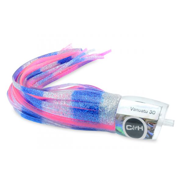 C&H Vanuatu Big Game Lure - 10in - Pink/Blue Stripe