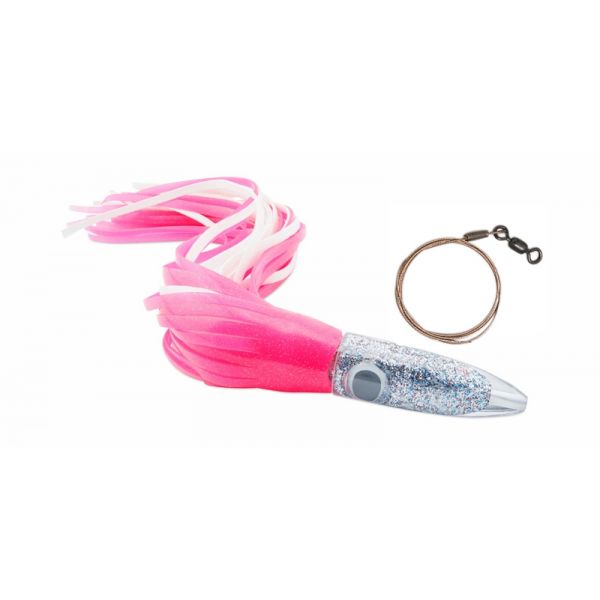 C&H Wahoo Whacker Lure - Cable Rigged - Pink/White