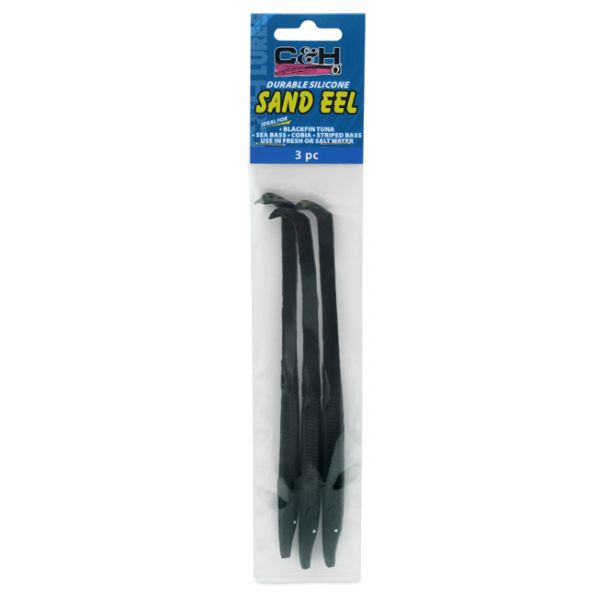 C&H Lures Sand Eel - Black - 3 pc.