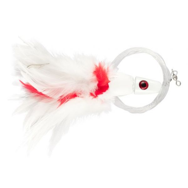 C&H Lures No Alibi Trolling Feather Rigged - 1/2 oz. - White/Red