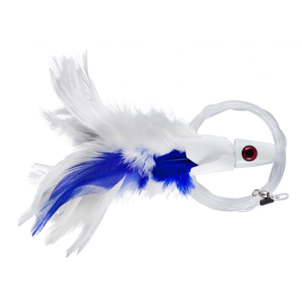 C&H Lures No Alibi Trolling Feather Rigged - 1/2 oz. - White/Blue